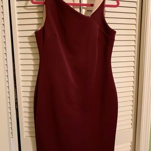 11. Calvin Klein burgundy and pink dress